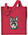 Shiloh Shepherd High Definition Portrait #1 Embroidered Tote Bag #1 - Red