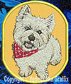 West Highland White Terrier BT1587 Embroidered Patch for West Highland White Terrier Lovers - Click to Enlarge