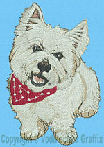  West Highland White Terrier Portrait BT1587- Vodmochka Embroidery Design Picture - Click to Enlarge