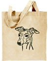 Whippet Portrait #2 Embroidered Tote Bag for Whippet Lovers - Click to Enlarge