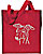 Whippet Portrait Embroidered Tote Bag #1 - Red