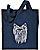 Yorkshire Terrier Portrait Embroidered Tote Bag #1 - Navy
