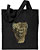 Bison Portrait Embroidered Tote Bag #1 - Black