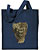 Bison Portrait Embroidered Tote Bag #1 - Navy