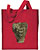 Bison Portrait Embroidered Tote Bag #1 - Red