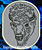 Bison - American Buffalo Portrait #1 Embroidery Patch - Grey