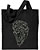 Bison Portrait Embroidered Tote Bag #1 - Black
