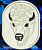 Bison - American White Buffalo Portrait #3 Embroidery Patch - White