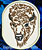 Bison - American Buffalo Portrait #3  Embroidery Patch - White