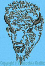 Bison Portrait #1- Vodmochka Embroidery Design Picture - Click to Enlarge