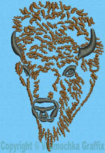 Bison Portrait #3 - Vodmochka Embroidery Design Picture - Click to Enlarge