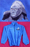 High Definition Gorilla Portrait #1 Embroidered Fleece Pullover for Gorilla Lovers