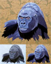 High Definition Gorilla Embroidery Portrait on canvas for Gorilla Lovers