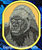 Silverback Gorilla High Definition Portrait #1 Embroidery Patch - Gold