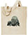 Gorilla Portrait Embroidered Tote Bag #1 - Natural