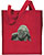 Gorilla Portrait Embroidered Tote Bag #1 - Red