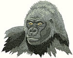 Gorilla Embroidery Design - Vodmochka Embroidery Portrait Picture - Click to Enlarge - Dimensions: (500X399) File size: 40KB