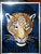 Jaguar Embroidery Portrait on Canvas - Blue