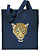Jaguar Portrait Embroidered Tote Bag #1 - Navy
