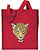 Jaguar Portrait Embroidered Tote Bag #1 - Red