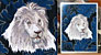 White Lion High Definition Embroidery Portrait #2 on Canvas - Click for More Information