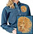 High Definition Lion Portrait #3 Embroidered Ladies Denim Shirt - Click for More Information