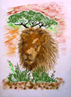 Lion Embroidery Portrait on canvas for Lion Lovers