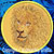 Lion High Definition Portrait #3 Embroidery Patch - Gold