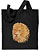 Lion High Definition Portrait #3 Embroidered Tote Bag #1 - Black