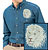High Definition White Lion Portrait #4 Embroidered Mens Denim Shirt - Click for More Information