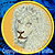 White Lion High Definition Portrait #4 Embroidery Patch - Gold