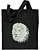 White Lion High Definition Portrait #4 Embroidered Tote Bag #1 - Black