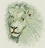 High Definition White Lion Portrait HD4 - Vodmochka Embroidery Design Picture - Click to Enlarge - Dimensions (500X534) File Size: 53KB 