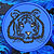 Tiger Embroidery Patch - Blue