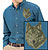 Timber Wolf High Definition Portrait #1 Embroidered Mens Denim Shirt - Click for More Information