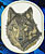 Timber Wolf High Definition Portrait #1 Embroidery Patch - White