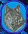 Grey Wolf High Definition Portrait #2 Embroidery Patch - Blue