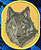 Grey Wolf High Definition Portrait #2 Embroidery Patch - Gold
