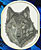 Grey Wolf High Definition Portrait #2 Embroidery Patch - White