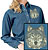 Grey Wolf High Definition Portrait #4 Embroidered Ladies Denim Shirt - Click for More Information