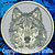 Grey Wolf High Definition Portrait #4 Embroidery Patch - Grey