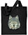 Arctic Wolf High Definition Portrait #3 Embroidered Tote Bag #1 - Black
