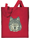 Grey Wolf High Definition Portrait #4 Embroidered Tote Bag for Wolf Lovers - Click to Enlarge